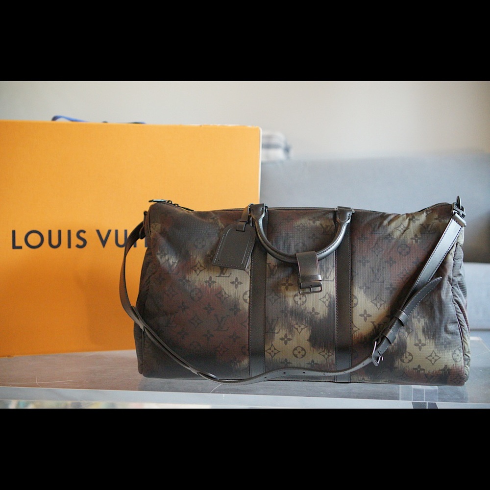 LOUIS VUITTON Nylon Monogram Keepall Bandouliere